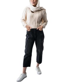 تصویر پلیور زنانه کراپ استخوانی آر ان اس RNS کد 11232238 