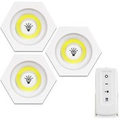 تصویر چراغ زیر کابینتی ریموت دار ۳ تایی باطری خور 