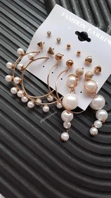 تصویر گوشواره پکی مرواریدی کد ۲۲۱۴ Pearl earings