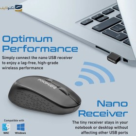 تصویر ماوس بی سیم پرومیت مدل Tracker Promate Tracker MaxComfort Ergonomic Wireless Mouse