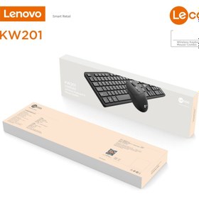 تصویر کیبورد لنوو مدل Wireless keyboard mouse Lecoo-KW201 