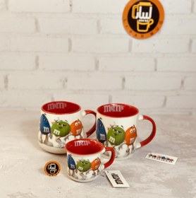 تصویر ماگ اورجینال سرامیکی M&amp;M سه حجم کد 0077 