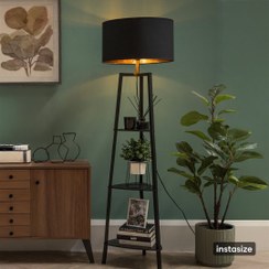 تصویر آباژور ایستاده شید دار - مشکی / مشکی 