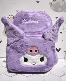 تصویر کوله پشتی عروسکی کرومی مشکی و بنفش 