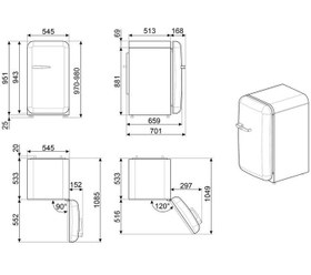 تصویر یخچال فاب 10مدل فریزر دار قرمز اسمگ SMEG 