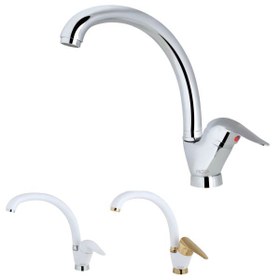 تصویر شیر ظرفشویی پادرا مدل آلفا Padra dishwasher faucet, Alpha model, white and golden