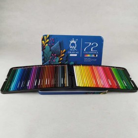 تصویر لوازم نقاشی مداد 72 عدد رنگی جعبه فلزی MQ 