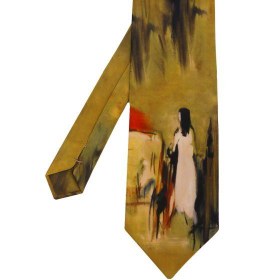 تصویر کراوات مردانه مدل نقاشی سهراب سپهری 