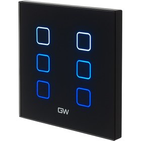تصویر کلید ساده ۶ پل - مشکی 6g switch