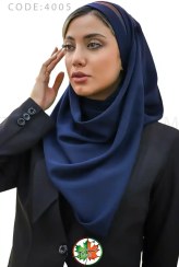 تصویر مقنعه کرپ شالی لبنانی تل دار کد ۲۱ نوار مشکی 