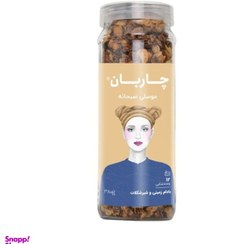 تصویر موسلی صبحانه بادام زمینی و شیر شکلات چاربان وزن 380 گرم 