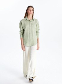 تصویر پیراهن زنانه اورسایز از جنس کتان | LC Waikiki | 944382108 | اورجینال 