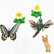 تصویر اسباب بازی گربه پروانه چرخان دور گل (Butterfly cat toy rotating around the flower) کد:1439 Butterfly cat toy rotating around the flower