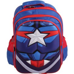 تصویر کیف مدرسه پسرانه طرح کاپیتان آمریکا کد 1821 ا Boy's school bag, Captain America design, code 1821 Boy's school bag, Captain America design, code 1821