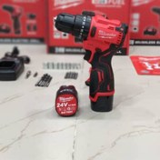 تصویر دریل شارژی 24 ولت مدل 24V میلواکی غیر اصل Milwaukee Rechargable Drill 24V not original