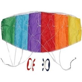 تصویر بادبادک مدل پاراشوت طرح رنگین کمان 