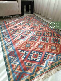 تصویر گلیم دستباف 2متری مدل قشقایی صادراتی کد 137821 Qashqai kilim