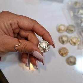 تصویر دکمه فلزی - طلایی / سایز 1 