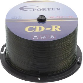 تصویر سی دی خام فورتکس 50 عددی (FORTEX) کیک باکس - حداقل30بسته50عددی FORTEX CD-R