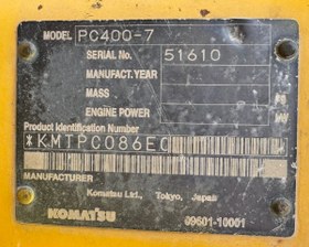 تصویر بیل مکانیکی کوماتسو PC400-7 