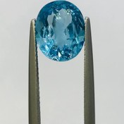 تصویر نگین توپاز آبی سوییسی سایز ۱۱*۹ 