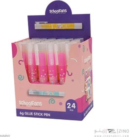 تصویر چسب ماتیکی6گرم قلمی رنگی اسکول فنز کد924000- یک بسته 24 تایی (فروش عمده) 
