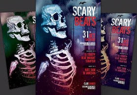 تصویر دانلود فایل پی اس دی فتوشاپ بروشور بیت های ترسناک Scary Beats Flyer ZVSC3F 