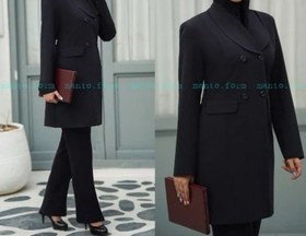 تصویر مانتو شلوار اداری آرشال رنگ دودی 
