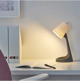 تصویر چراغ مطالعه ایکیا مدل SVALLET، ارتفاع 14 سانتیمتر work lamp, dark grey-white, 14 cm