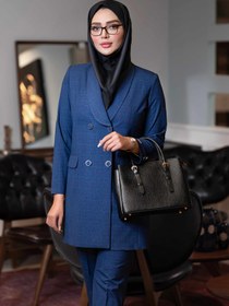 تصویر مانتو و شلوار فاستونی چهارخانه کد A-50 