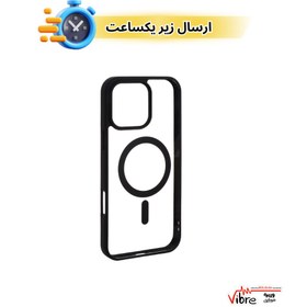 تصویر قاب شفاف Apple iPhone 16 Pro Max با قابلیت شارژ MagSafe - مشکی (پک دار) 