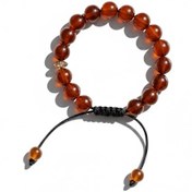 تصویر دستبند زنانه مهره ای عقیق بافت کشویی 