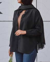 تصویر شومیز بیسیک زنانه رنگ مشکی کد 7159 سایز ۳۶-۴۶ 