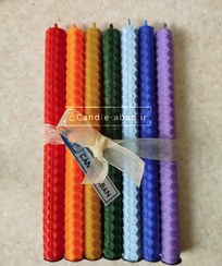 تصویر شمع موم عسلی هفت چاکرا 