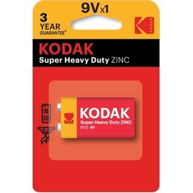 تصویر باتری کتابی معمولی Kodak مدل super heavy duty ا Battery Kodak 9v super heavy duty Battery Kodak 9v super heavy duty