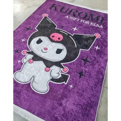 تصویر فرش چاپی کودک هازان ترک بنفش طرح کرومی (پس کرایه) - سایز: پادری 50 در 80 