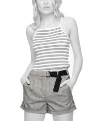 تصویر شلوارک زنانه چهارخانه طوسی Tally Weijl 