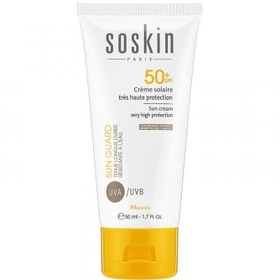 تصویر کرم ضدآفتاب بدون رنگ spf50 ساسکین | 50 میل Soskin Sunscreen Very high protection 50ml