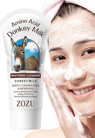 تصویر فوم شستشوی صورت سفید کننده آمینو اسید و شیر الاغ Whitening facial cleansing foam with amino acids and donkey milk