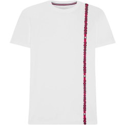 تصویر تی‌شرت مردانه یقه گرد با لوگو - از جنس پنبه، سفید برند Tommy Hilfiger Men's Crew Neck Logo T-Shirt - Cotton, White