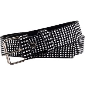 تصویر کمربند زنانه مدل تمام نگین سگک زبانه دار Women's Rhinestone Belt with adjustable tongue buckle