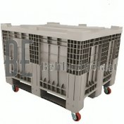 تصویر باکس پالت پلاستیکی چرخدار Wheeled-plastic-pallet-box