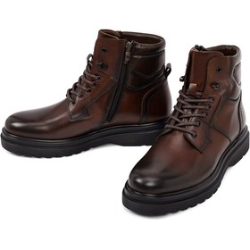 تصویر بوت مردانه قهوه ای دری مدDerimod | 25WFD642818 اورجینال 