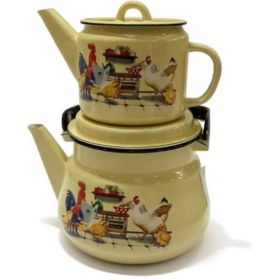 تصویر کتری و قوری لعابی روس کد 4003 