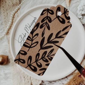 تصویر تگ گل و برگ کد 34 ( بسته 20 عددی ) 