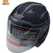 تصویر کلاه کاسکت DA1 مدل 403 خط آبی بدون فک 