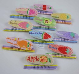 تصویر گیره تق تقی مو-میوه ای 10 عددی + 60 عدد سنجاق مو رنگی کد 903783 