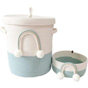 تصویر جعبه اسباب بازی کودک مدل Rbw به همراه سبد نظم‌دهنده - صورتی 