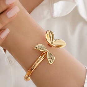 تصویر دستبند النگویی طرح پروانه Butterfly-design-bangle-bracelet