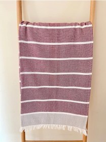 تصویر حوله پشتمال پنبه‌ای 90x150 سانتی‌متر بنفش برند bluenity Cotton Peshtemal Towel 90x150 Cm Purple